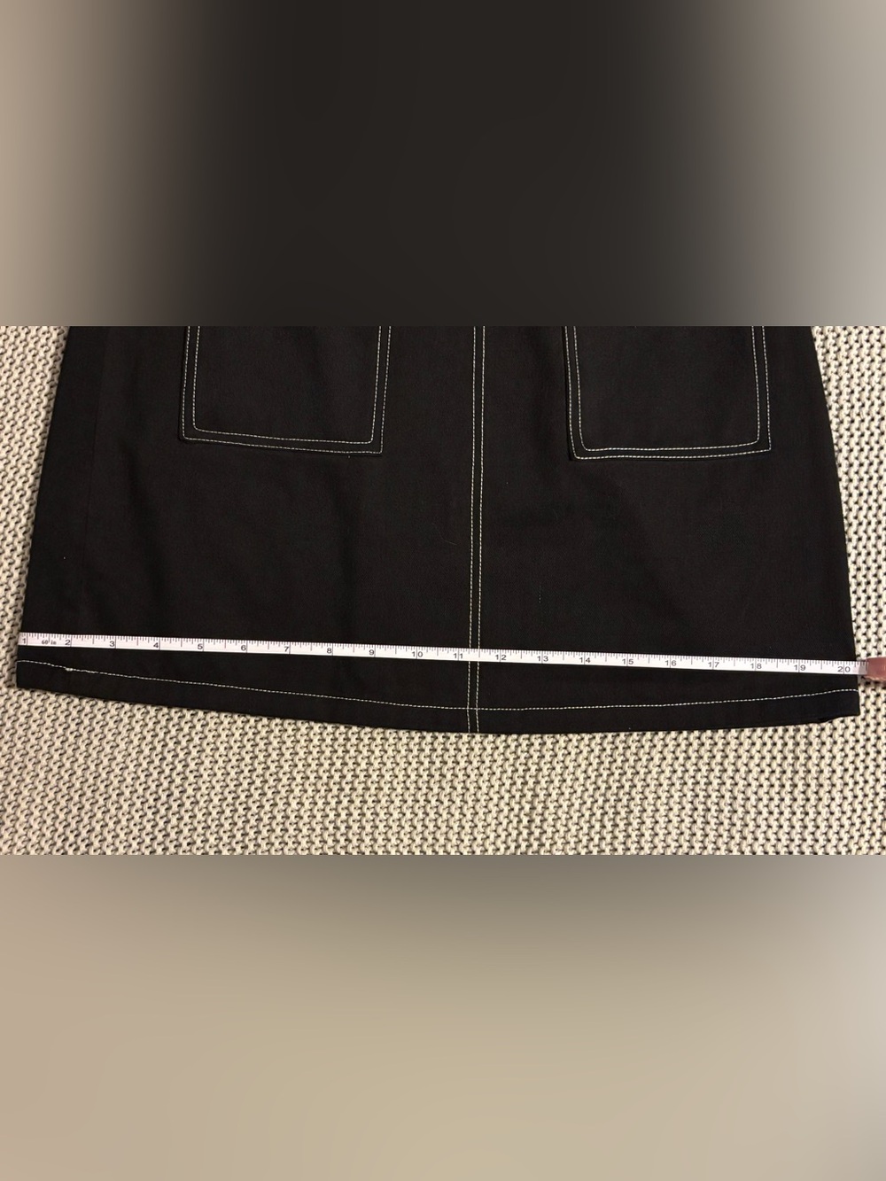 Very J Black Mini Skirt with White Contrast Stitching - Picture 10 of 10